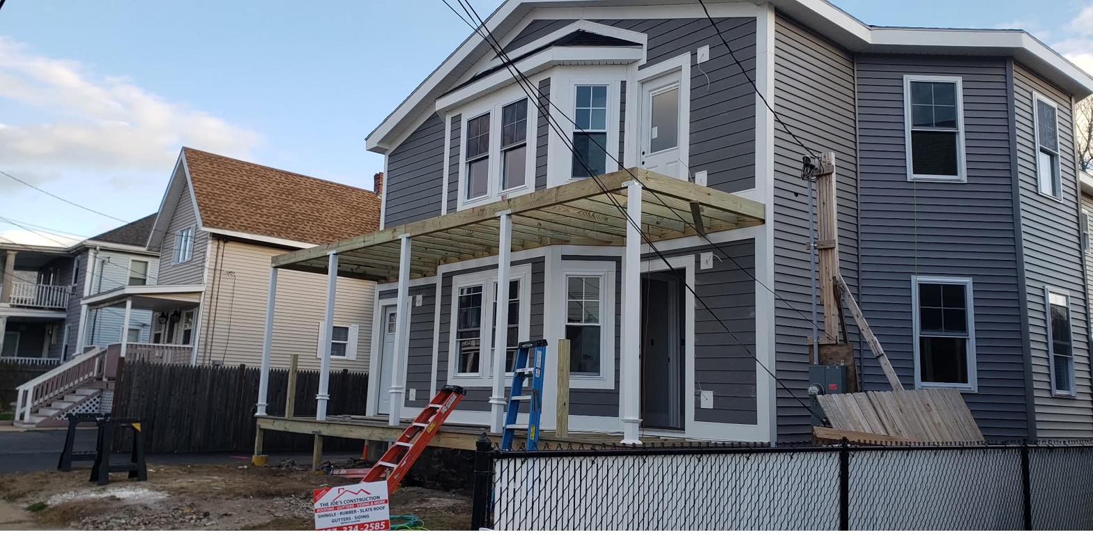 Modern siding installation on residential exterior